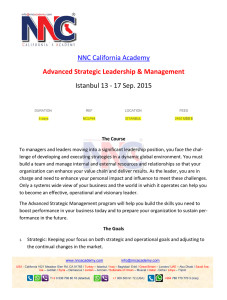 Advanced Strategic Leadership & Management 2015 #NNC_Academy #NNC_California_Academy